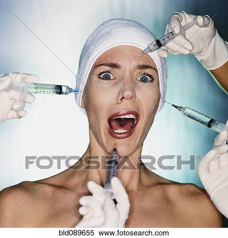 Mixed race woman having facial injections View Large Photo Image Stock Photography - Mixed race woman having facial injections. Fotosearch