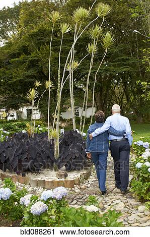 Senior Hispanic couple walking together on path View Large Photo Image Stock Image - Senior Hispanic couple walking together on path. Fotosearch
