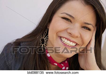 Stock Photography - Smiling Hispanic woman. Fotosearch