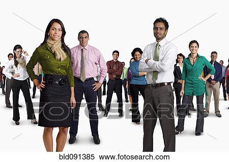Diverse business people standing together View Large Photo Image Stock Photography - Diverse business people standing together. Fotosearch