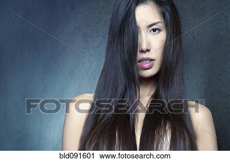 Stock Image - Topless Japanese woman. Fotosearch