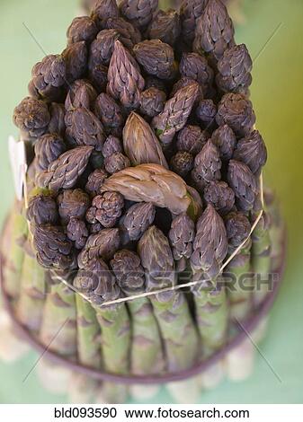 Stock Image - Close up of asparagus tips. Fotosearch