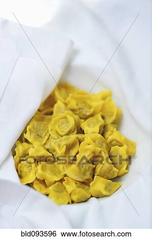 Stock Photograph - Close up of handmade agnolotti. Fotosearch