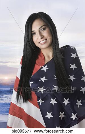Download Turkish woman wrapped in American flag Stock Photo ...