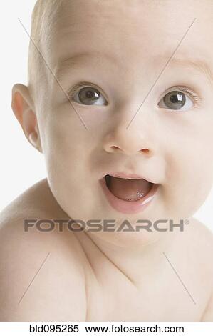 Stock Photography - Curious Caucasian baby boy. Fotosearch