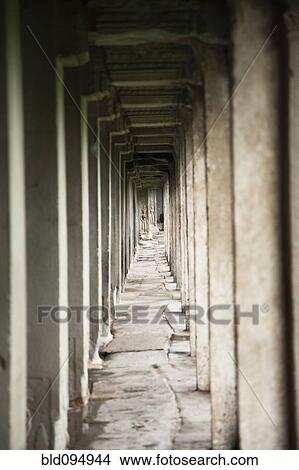 Picture - Pillars in Angkor Wat temple. Fotosearch