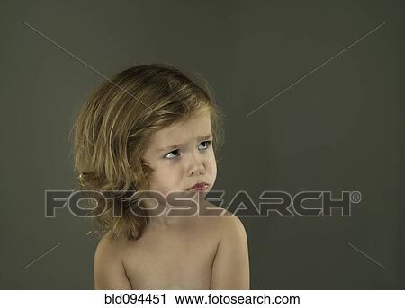 Stock Image - Pouting Caucasian girl. Fotosearch