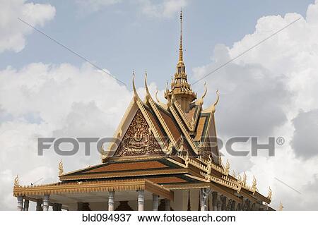Rooftop of Cambodian pagoda View Large Photo Image Stock Photo - Rooftop of Cambodian pagoda. Fotosearch