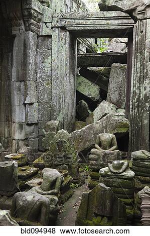 Stock Photo - Ruins in Ta Prohm temple. Fotosearch
