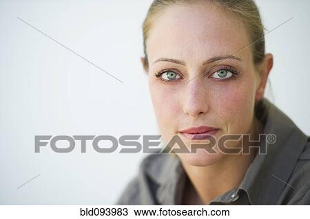 Stock Image - Serious Brazilian woman. Fotosearch