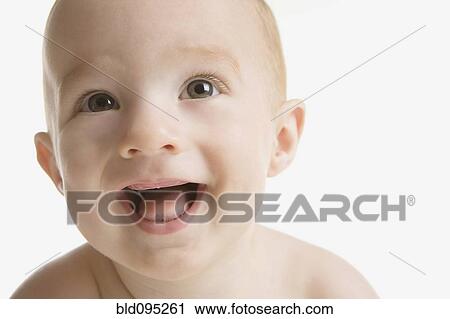 Stock Image - Smiling Caucasian baby boy. Fotosearch