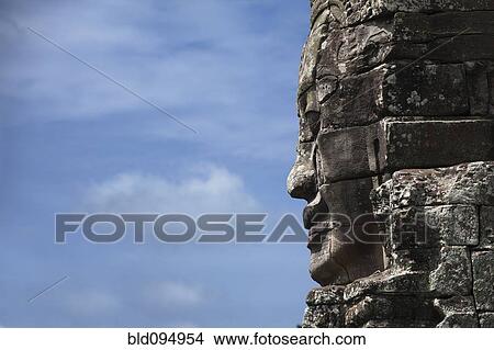 Picture - Stone face in Avalokiteshvara, Bayon Temple. Fotosearch