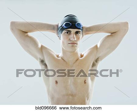 Caucasian teenage boy in swim cap and goggles View Large Photo Image Stock Photograph - Caucasian teenage boy in swim cap and goggles. Fotosearch
