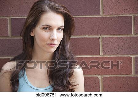 Stock Image - Smiling Caucasian woman. Fotosearch