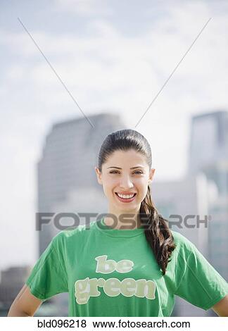 Stock Photo - Smiling mixed race woman. Fotosearch