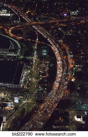 "Aerial view of highway in Los Angeles cityscape, California, United States" View Large Photo Image Stock Image - "Aerial view of highway in Los Angeles cityscape, California, United States". Fotosearch