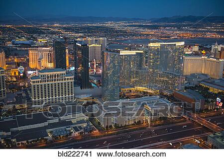 "Aerial view of illuminated cityscape, Las Vegas, Nevada, United States, " View Large Photo Image Stock Image - "Aerial view of illuminated cityscape, Las Vegas, Nevada, United States, ". Fotosearch