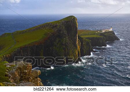 Aerial view of Neist Point cliffs, Isle of Skye, Scotland View Large Photo Image Picture - Aerial view of Neist Point cliffs, Isle of Skye, Scotland. Fotosearch