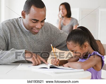 African American father helping daughter with homework View Large Photo Image Stock Image - African American father helping daughter with homework. Fotosearch