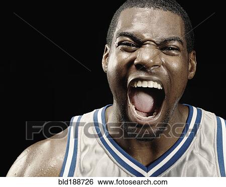 African basketball player shouting View Large Photo Image Stock Photograph - African basketball player shouting. Fotosearch