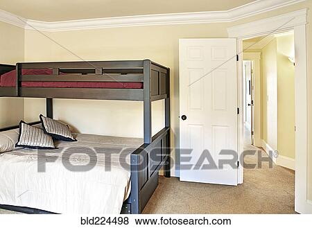Bunk beds near open doorway View Large Photo Image Stock Photo - Bunk beds near open doorway. Fotosearch