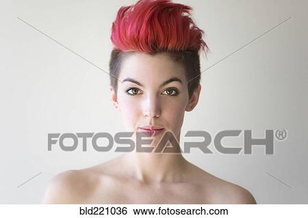 Caucasian woman with dyed hair View Large Photo Image Stock Photograph - Caucasian woman with dyed hair. Fotosearch