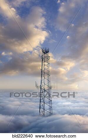 Cellular tower above clouds View Large Photo Image Stock Image - Cellular tower above clouds. Fotosearch