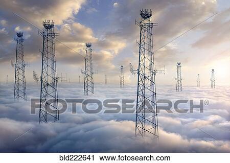 Cellular towers above clouds View Large Photo Image Stock Image - Cellular towers above clouds. Fotosearch