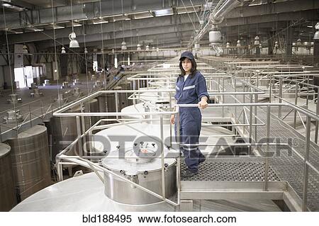 Chilean woman standing by vat at winery View Large Photo Image Stock Photography - Chilean woman standing by vat at winery. Fotosearch