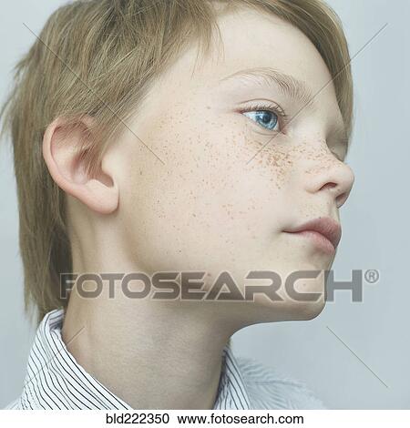 Close up of Caucasian boy with freckles View Large Photo Image Stock Image - Close up of Caucasian boy with freckles. Fotosearch