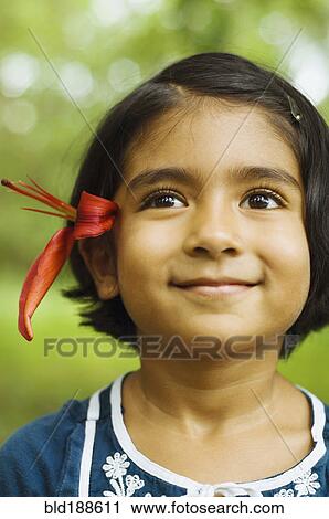 Stock Image - Close up of Indian girl. Fotosearch