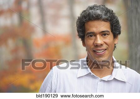 Stock Photo - Close up of man outdoors. Fotosearch