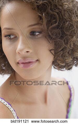 Close up of mixed race woman View Large Photo Image Stock Image - Close up of mixed race woman. Fotosearch
