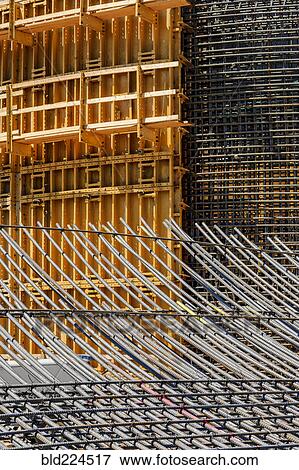 Stock Photo - Construction form and rebar. Fotosearch