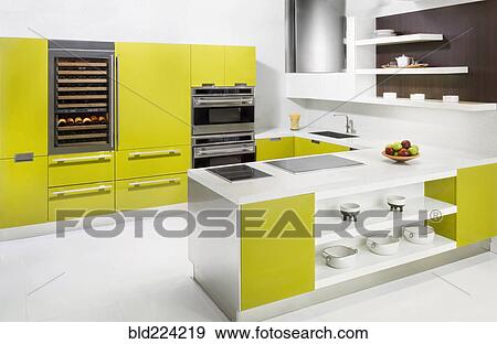 Stock Photo - Countertops and oven in modern kitchen. Fotosearch