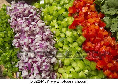 Diced peppers and onions View Large Photo Image Stock Photo - Diced peppers and onions. Fotosearch