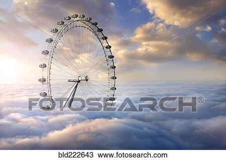 Ferris wheel above clouds View Large Photo Image Stock Image - Ferris wheel above clouds. Fotosearch