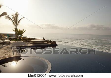 Infinity pool near ocean View Large Photo Image Picture - Infinity pool near ocean. Fotosearch
