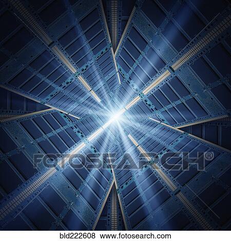 Stock Photo - Light shining from RAM modules. Fotosearch