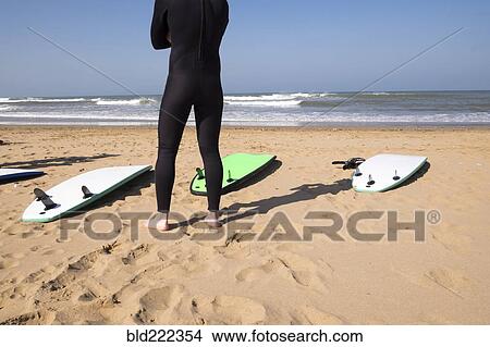 Mari surfer looking at ocean View Large Photo Image Picture - Mari surfer looking at ocean. Fotosearch