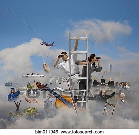 Stock Photograph - Montage of people and travel images. Fotosearch