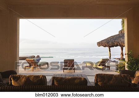Ocean and elegant home patio View Large Photo Image Stock Image - Ocean and elegant home patio. Fotosearch