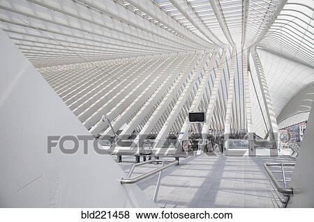 Stock Photo - Pillars under ceiling in modern train station. Fotosearch