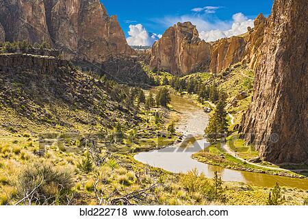 "River winding through canyon, Bend, Oregon, United States, " View Large Photo Image Stock Photo - "River winding through canyon, Bend, Oregon, United States, ". Fotosearch