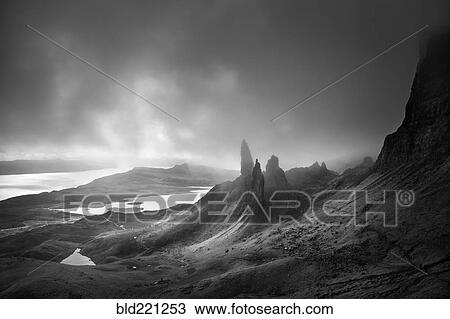 Stock Image - Rock formations in rural landscape. Fotosearch