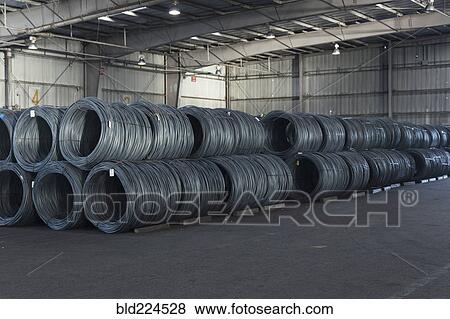 Stock Photo - Rolls of wire in warehouse. Fotosearch