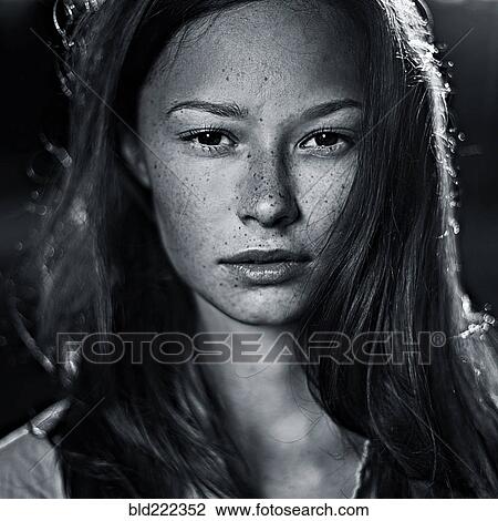 Serious Caucasian teenager with freckles View Large Photo Image Stock Image - Serious Caucasian teenager with freckles. Fotosearch