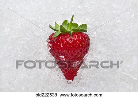 Strawberry on ice View Large Photo Image Stock Photo - Strawberry on ice. Fotosearch