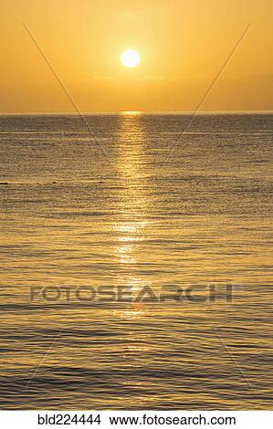 Picture - Sunset over ocean. Fotosearch