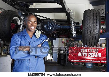 Black mechanic working on car View Large Photo Image Picture - Black mechanic working on car. Fotosearch